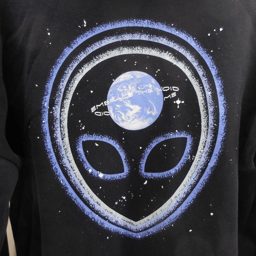 Empyre Alien Embrace the Void Blue Panet Mens Pullover Hoodie Size Large Hoodie